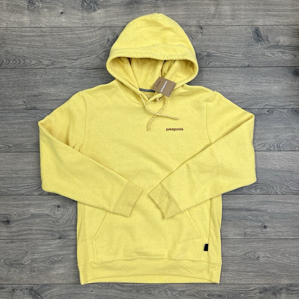 Patagonia Hoodie Sz Small Mens Sz M Womens Fitz Roy Icon Uprisal Milled Yellow